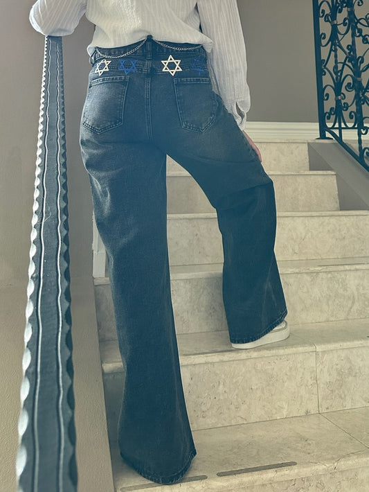 Proud to be Jewish black jeans